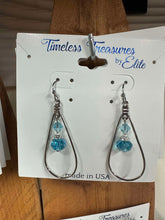 Load image into Gallery viewer, Loop Drop Capped Glass Bead Earrings