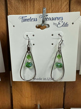 Load image into Gallery viewer, Loop Drop Capped Glass Bead Earrings