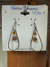 Load image into Gallery viewer, Loop Drop Capped Glass Bead Earrings