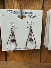 Load image into Gallery viewer, Loop Drop Capped Glass Bead Earrings