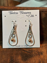 Load image into Gallery viewer, Loops Drop Glass Pearl Crystal Earrings