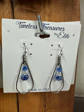 Load image into Gallery viewer, Loop Drop Capped Glass Bead Earrings