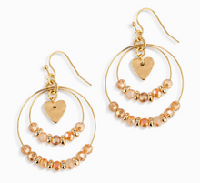 Load image into Gallery viewer, Beaded Love Earrings - Champagne