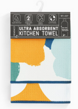Load image into Gallery viewer, Blue Orange Poppy Absorbent Reversible Towel - 18x30in