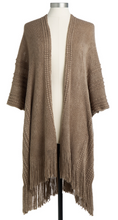 Load image into Gallery viewer, Taupe Textured Soft Knit Short Sleeve Duster