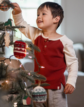 Load image into Gallery viewer, Thermal Organic Boy Tee & Pants Set | Brick Red