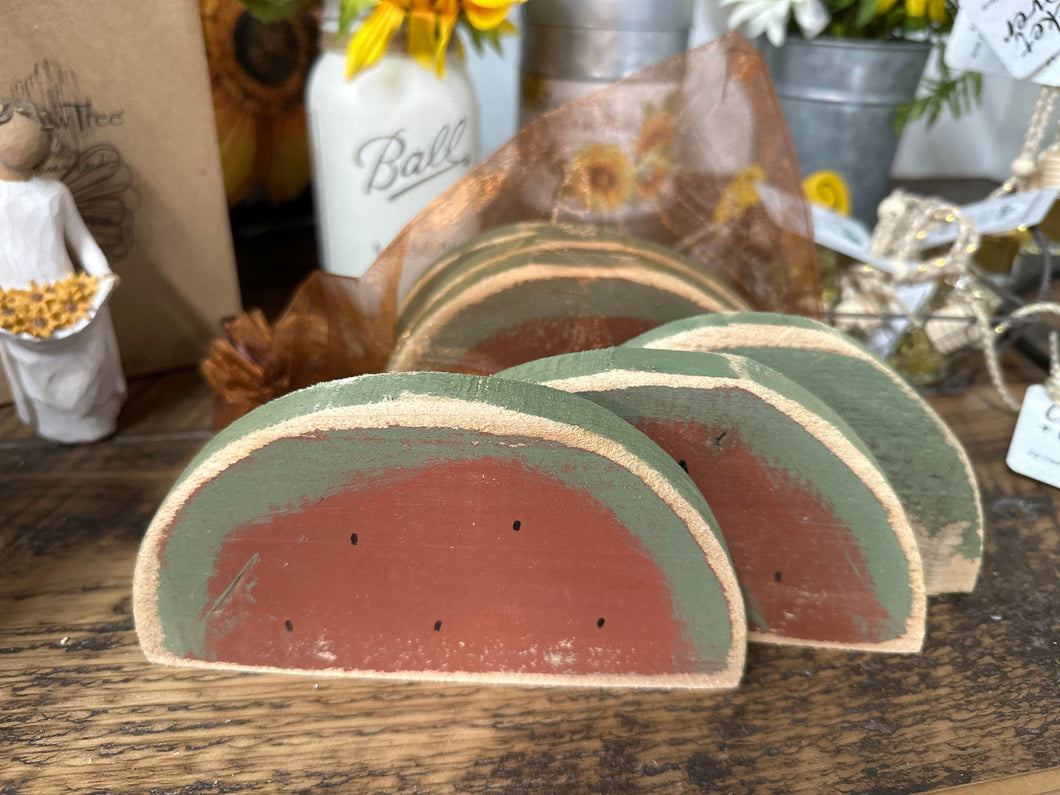 Primitive Watermelon Slices Set of 3 Handcrafted