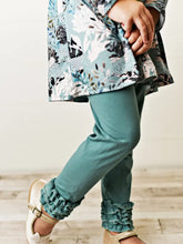 Load image into Gallery viewer, Kids Sage Green Floral Tunic Top &amp; Legging Pants Set
