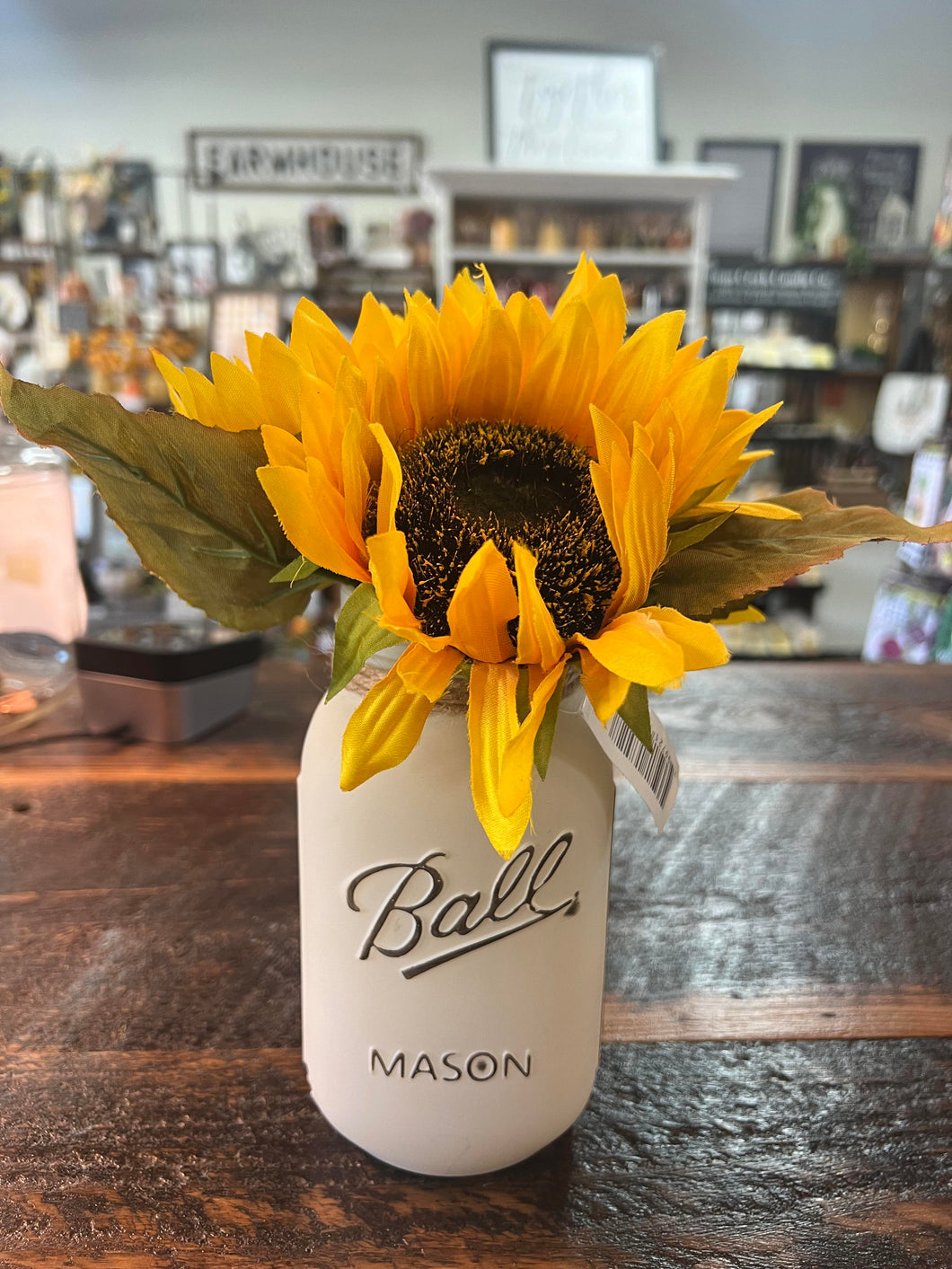Sunflower Mason Jar Arrangement
