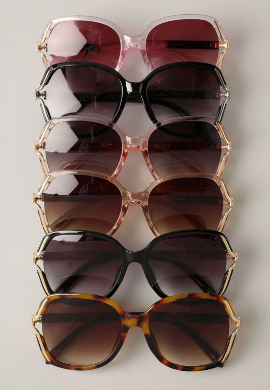 Leopard Frame Detailed Square Shape Sunglass