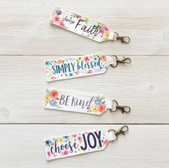 Fabric Keychain - Encouraging Words