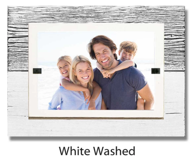 Rustic Reclaimed Wood Picture Frame - White Washed