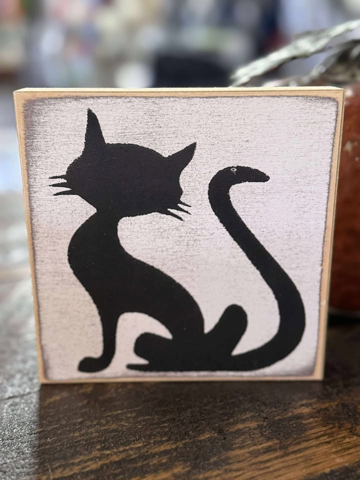 Black Cat Block Sign