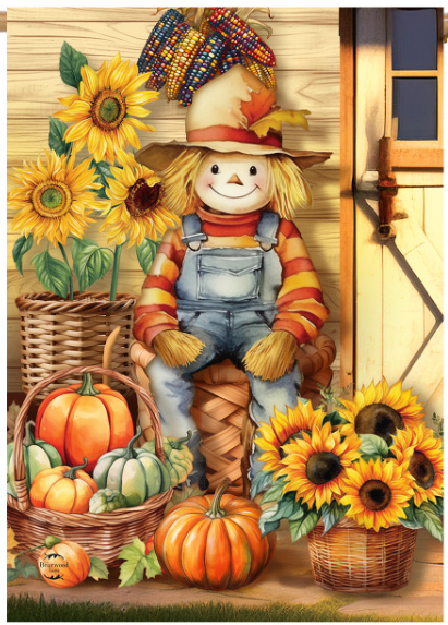 Country Scarecrow House Flag