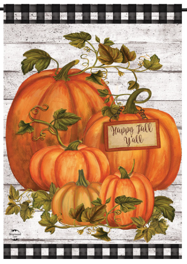 Happy Fall Y'all Pumpkins Farmhouse Garden Flag