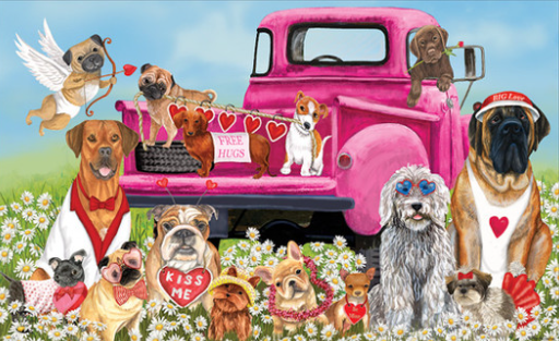 Happy Valentine's Dogs Doormat