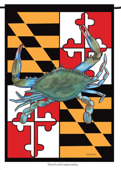 Maryland Crabs Summer Garden Flag
