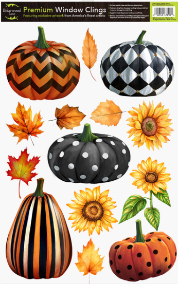 Patterned Pumpkins Autumn Window Clings