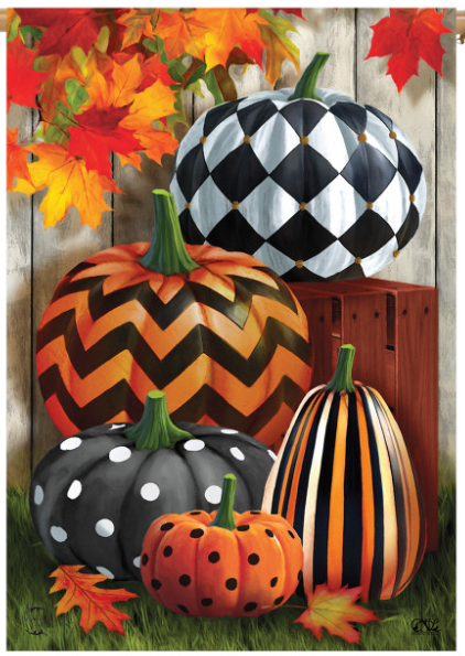 Patterned Pumpkins House Flag