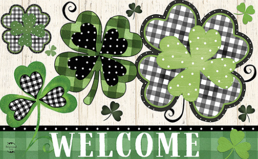 Patterned Shamrocks Doormat