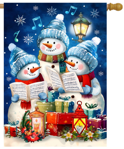 Singing Snowmen House Flag