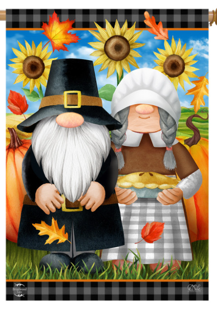 Thanksgiving Gnomes House Flag