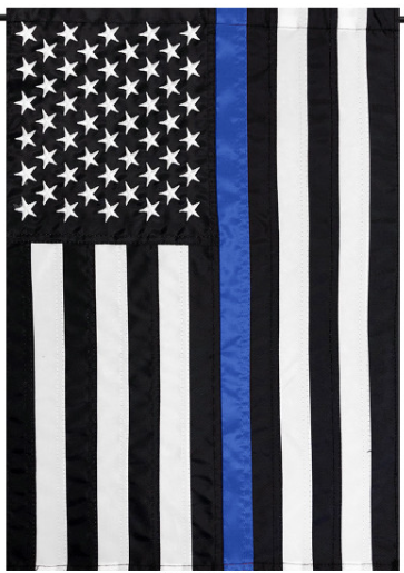 Thin Blue Line Police Embroidered Garden Flag