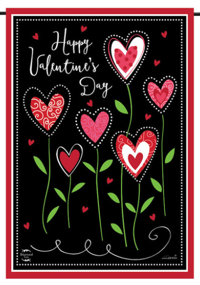 Valentine's Flowers Garden Flag