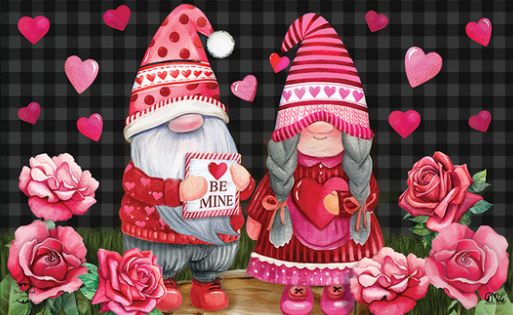 Valentine's Gnomes Doormat