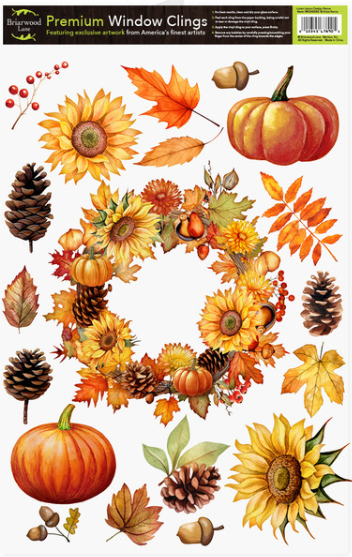 Welcome Fall Wreath Window Clings