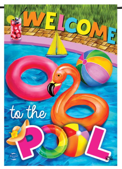 Welcome To The Pool Summer Garden Flag