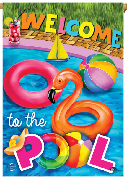 Welcome To The Pool Summer House Flag