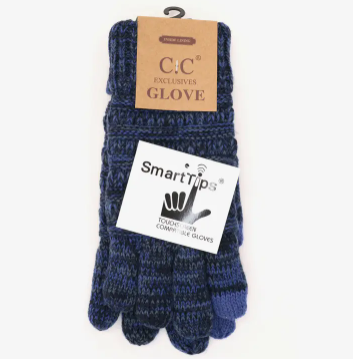 C.C. Beanie Multi Color Lined Glove - Navy