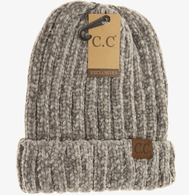C.C. Beanie Solid Ribbed Chenille - Light Grey