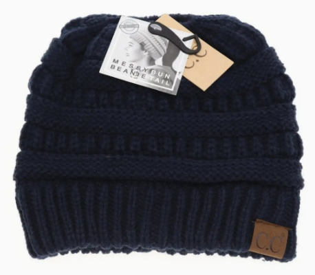 C.C Beanie Fuzzy Lined Solid Classic | Navy