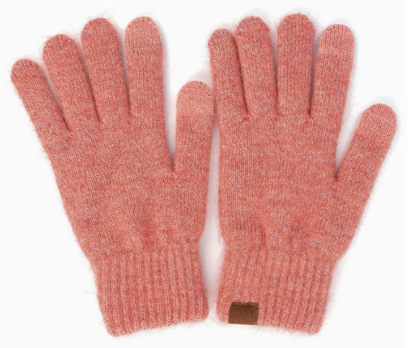C.C Heather Knit Plain Gloves | Bubble Berry