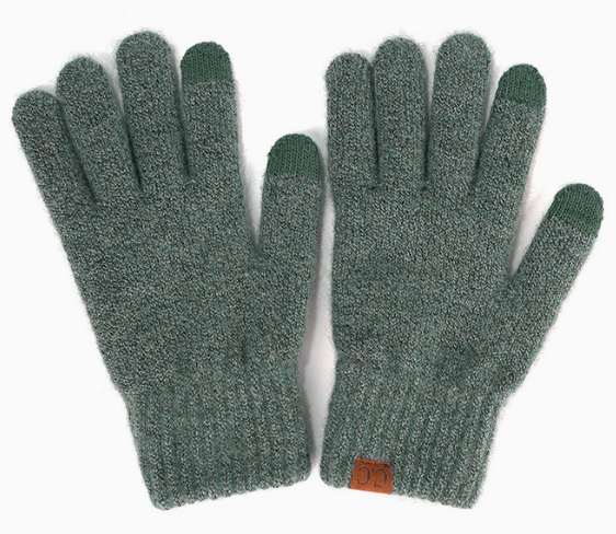 C.C Heather Knit Plain Gloves | Charcoal