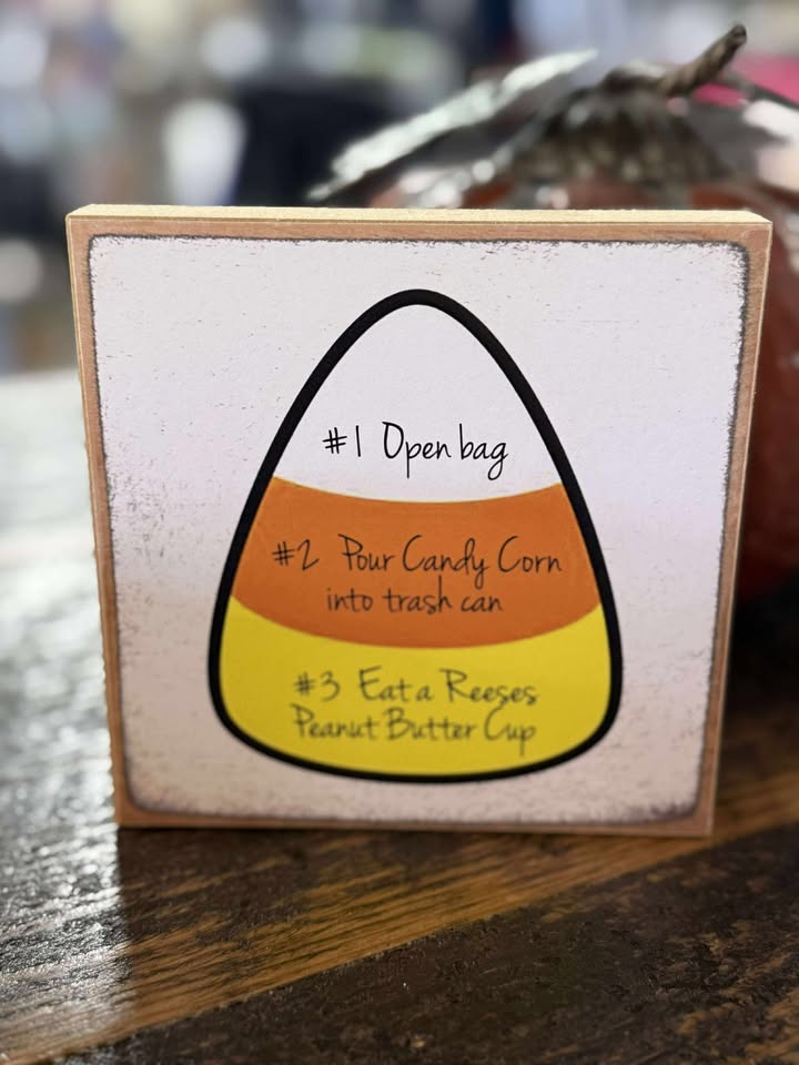 Candy Corn Block Sign
