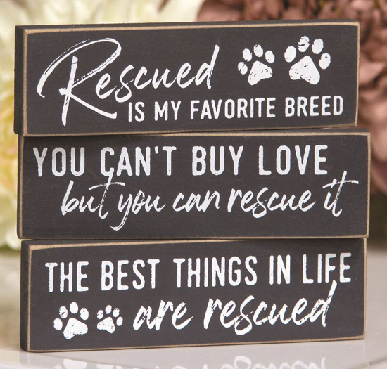 Rescued is my Favorite Breed Thin Mini Block, 3 Asstd.