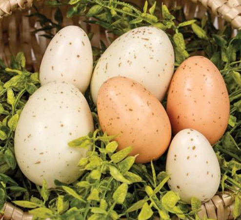 Natural Speckled Eggs in Bag - Set of 6