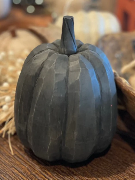 Large Black 3D Carved Pumpkin