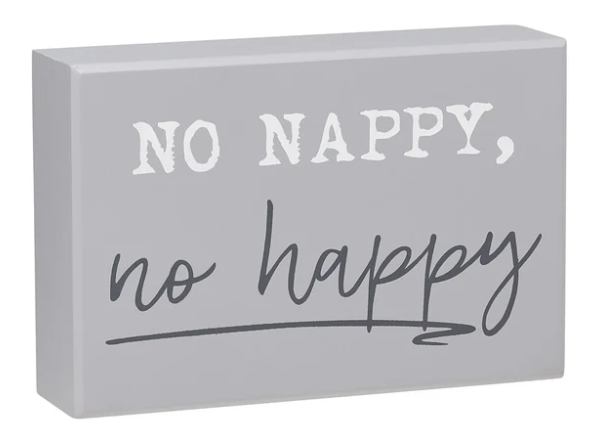 No Nappy Box Sign