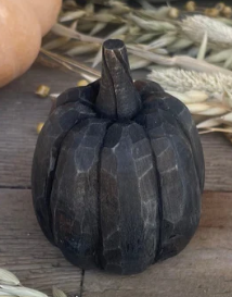 Small Black 3D Carved Pumpkin
