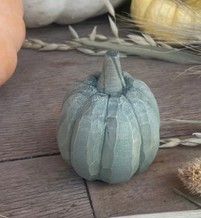 Small Green 3D Carved Pumpkin