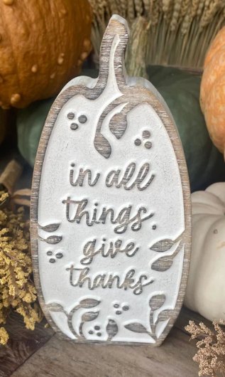 Thanks Pattern Carved Pumpkin