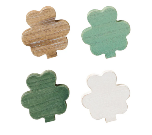 Washed Wood Clover - Set of 4