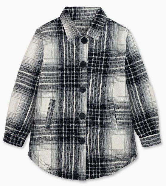 Girl's Plaid Flannel Shacket