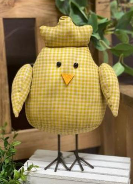 Yellow Distressed Gingham Print Chick