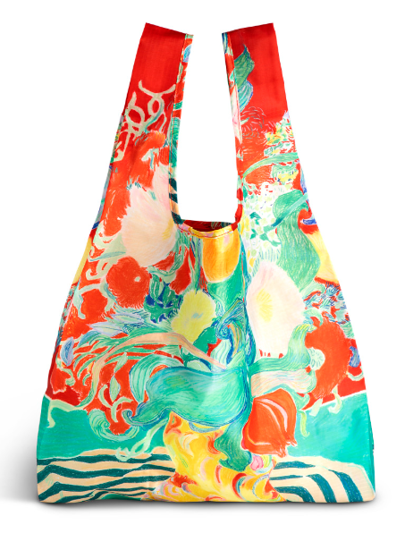 Airlifting Reusable Tote Bag | Floral Stripes