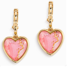 Load image into Gallery viewer, Art Heart Earrings - Be Strong &amp; Courageous
